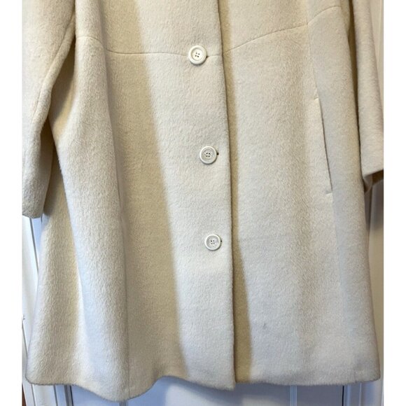 Harve Benard Cream Wool Coat - Picture 5 of 14